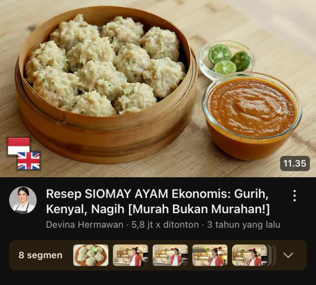 Thumbnail YouTube Chef Devina